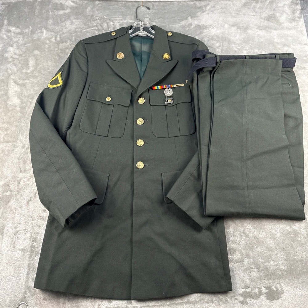 Collectible US Army Class A Dress Uniform Jacket 39L Pants 34R Green DSCP Set